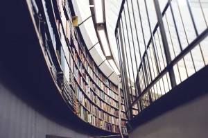 curving library wall