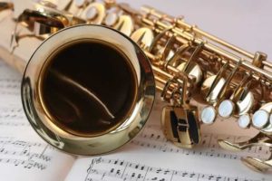 Saxophone on music sheet